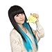 DAYISS Black+Blue Color Fashion Womens Lady Sexy Straight Wigs Style Cosplay Long Hair