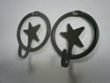 Wrought Iron Hook Ring Star - Lot of 2 Hand Made