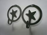 Wrought Iron Hook Ring Star - Lot of 2 Hand Made