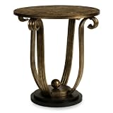 25 Sturdy Posh Gold Toned Round Pedestal Accent Table by CC Home Furnishings