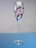Milano Crystal Blue Champagne Flute Glasses (Set of 4)