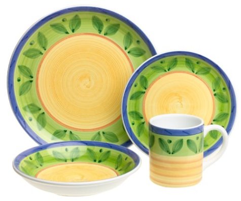 Caleca Girasole 16-Piece Dinnerware Set, Service for 4