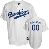 MLB Men's Brooklyn Dodgers Authentic Jersey Personalized (White, 48/X-Large)