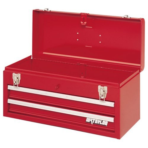 Waterloo PCH2020 20-1/2-Inch Long by 8-1/2-Inch Wide by 9-1/2-Inch High Red 2 Drawer Metal Portable Chest