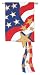 Stars & Stripes Adorned Garden Size Applique Flag