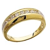 0.37Ct.T.W. Round Brilliant Cut Diamonds, 14Kt. Two Tone Gold.