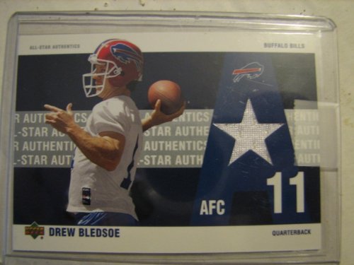 2002 Upper Deck Authentics Drew Bledsoe Bills Patriots GU Game Used Jersey All Star Insert