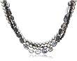 Sterling Silver Dyed Grey Freshwater Cultured Pearl & Iolite 4-Strand Necklace, 16"