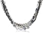 Sterling Silver Dyed Grey Freshwater Cultured Pearl and Iolite 4-Strand Necklace, 16"