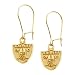 14K Yellow Gold 10 x 9.50 MM Oakland Raiders NFL Logo Dangle Earrings
