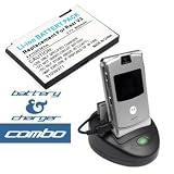 2 Pieces Value Combo Of Brand New Motorola RAZR V3, V3c, V3m, V3i Dual Desktop Battery Charger + Standard Battery 600 mAh