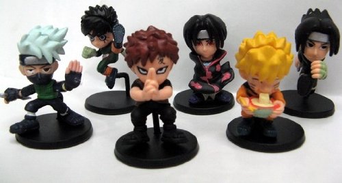 4171e3f1LaL naruto: chibi anime naruto 2 figures set of 6