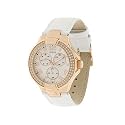 GUESS White Leather Strap Watch