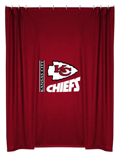 Best Quality Locker Room Shower Curtain - Kansas City Chiefs NFL /Color Bright Red Size 72 X 72