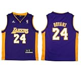 Children / Boys NBA Los Angeles Lakers Bryant #24 Basketball Jersey - Yellow & Purple (Size: L)