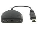 HTC 3-in-1 USB Audio & Charger Adapter for HTC ExtUSB Smartphone (AT&T Tilt 8925 / TyTN 8525 / TyTN II / PPC6800 Mogul / HTC Touch Series / HTC Touch Diamond / T-Mobile Wing / HTC Shadow etc)
