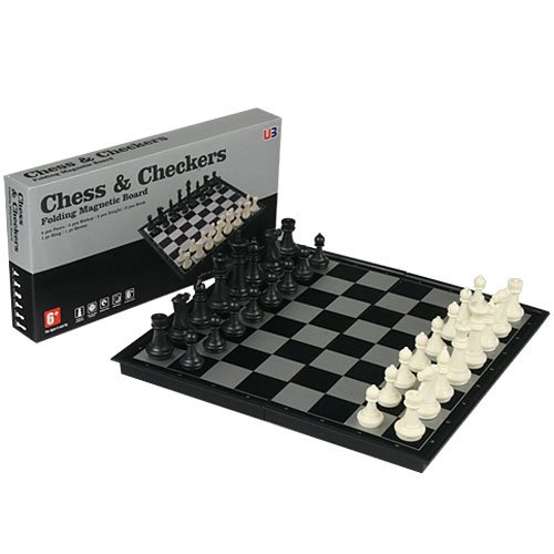 2 in 1 Travel Magnetic Chess and Checkers Game Set