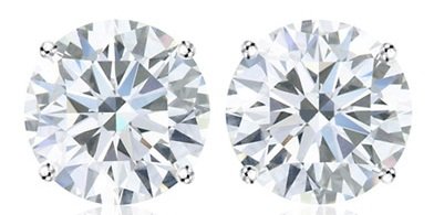 0.9 Carat 4 Prong Stud Earrings in Platinum D-F Color VS2 Clarity Round Cut Diamond Stud Earrings with screw back setting 