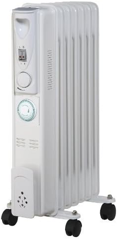 Pifco P43003ZT Tall Oil Filled Radiator with Timer, 1500 Watt, White by Pifco