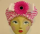 Mimi al la Mode - Fuchsia and White Stripe Bouffant Shower Cap