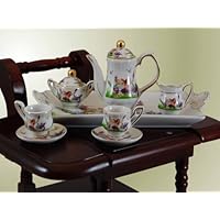 The Queen's Treasures Miniature Fine China Tea Set Perfectly Sized for American Girl Dolls - Fairy Fantasy Patter