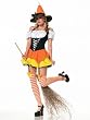 Candy Corn Sexy Witch Costume Theme Hallowen Costume 3 Piece Set