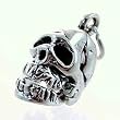 Small Skull Charm with Moveable Jaws in Sterling Silver, #11439