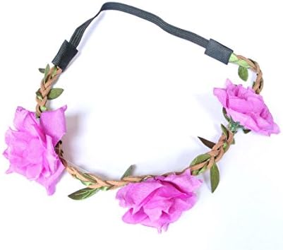 Shop4(TM)Lady's Floral Elastic Headpieces,Headband-3 Purple Chinese-Rose (A 314-017)