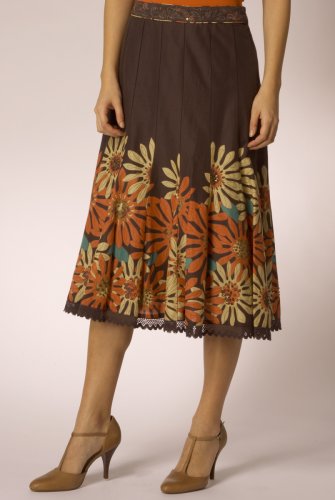 Per Una Pure Cotton Aztec Flower Skirt clothing