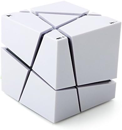 Portable Bluetooth Speaker Mini Cube Enhanced Subwoofer Built in Microphone Multi-Function Clear High Quality Sound High Definition Audio Compatible iPhone iPad Android Tablet Laptop Desktop White