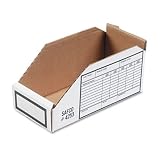 Corrugated Fiberboard Bin Boxes, 4w x 9d x 4h, White, 48 per Carton