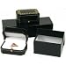 3 Double Ring Boxes Black Leather Locking Gift Display