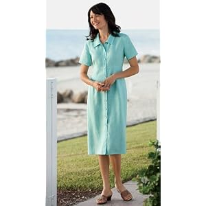 Buy Button-Front Linen Dress by Orvis
