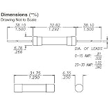 ノーブランド品 ガラス管ヒューズ 6.35mm×31.75mm 30A 【MDL-30】