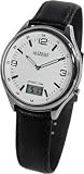La Crosse Technology WT-971L- Atomic Watch: Polished Metal Case Leather Band