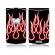 Red Neon Flames Design Protective Skin Decal Sticker for Motorola RAZR V3xx Cell Phones