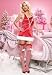 83474 Christmas Red Hot Santa Chemise With Satin Ribbon Lace Up