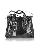Roccobarocco Black Polished Tote Bag