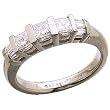 Platinum Princess and Baguette Cut Diamond Anniversary Band