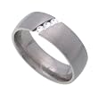 SilverBin Stainless Steel Brushed Satin Tension Style CZ Band Ring