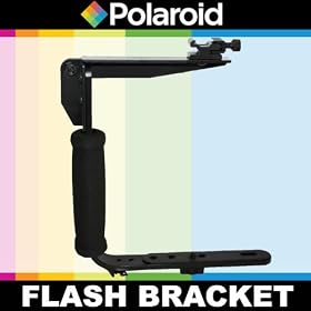 Polaroid Flip Mount Flash Bracket For The Canon Digital EOS Rebel T4i (650D), T3 (1100D), T3i (600D), T1i (500D), T2i (550D), XSI (450D), XS (1000D), XTI (400D), XT (350D), 1D C, 60D, 60Da, 50D, 40D, 30D, 20D, 10D, 5D, 1D X, 1D, 5D Mark 2, 5D Mark 3, 7D, 6D, EOS M Digital SLR Cameras