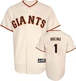 Bengie Molina Jersey: Adult 2010 Majestic Home Ivory Replica #1 San Francisco Giants Jersey - Small