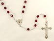 Pack of 8 January Garnet Birthstone Glass Beads Rosaries 17.5"