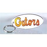 Florida Gators Silver W/Orange Gators Script Oval Mirror Key Chain