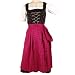 3-teiliges Damen Dirndl-Set Midi, Größe:M;Farbe:Pink