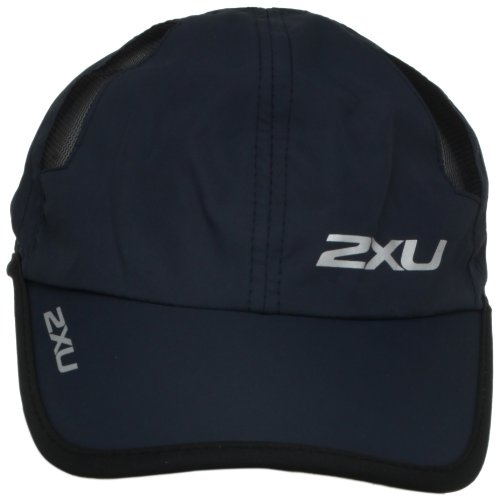 2XU Men's Run Cap, Navy/Black, One Size