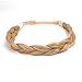 TY.HERMENLISA Chunky Synthetic Hair Braided Headband Classic Wide Plaited Braids Elastic Stretch 3 strands Hairpiece Women Beauty Accessory, 50g, Vanilla Blonde