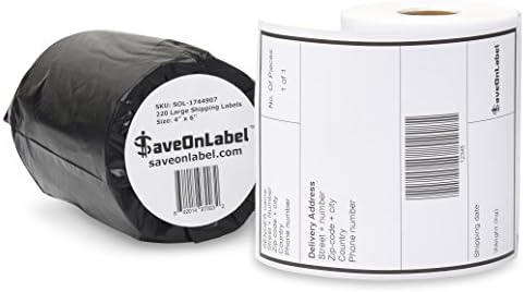 SaveOnLabel DYMO 1744907 Compatible (4" x 6") Shipping Labels, BPA Free, Strong Adhesive, Resistant To Scratches And Smudges, Compatible With Dymo 4XL (12 Rolls)