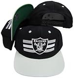 Oakland Raiders Black/Grey Two Tone Snapback Adjustable Plastic Snap Back Hat / Cap