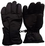 N'ice Caps 8-12yrs Boys Easy on Ski Glove with Velcro Closure , 8-12yrs ,Black